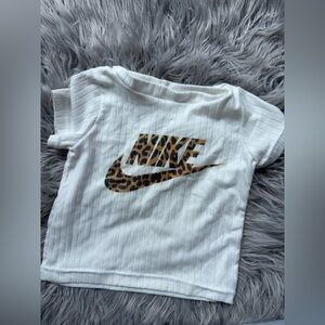 Toddler Cheetah Inspired Logo Ribbed Top 1Y Shirt